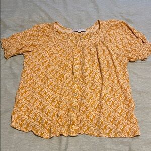 Loft Flowy Yellow Blouse